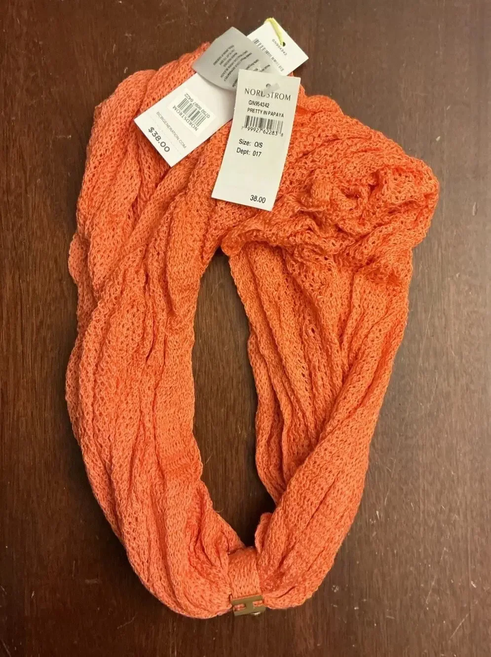 BCBGeneration Infinity Scarf Pretty In Papaya Orange Knit Loop NWT Nordstrom